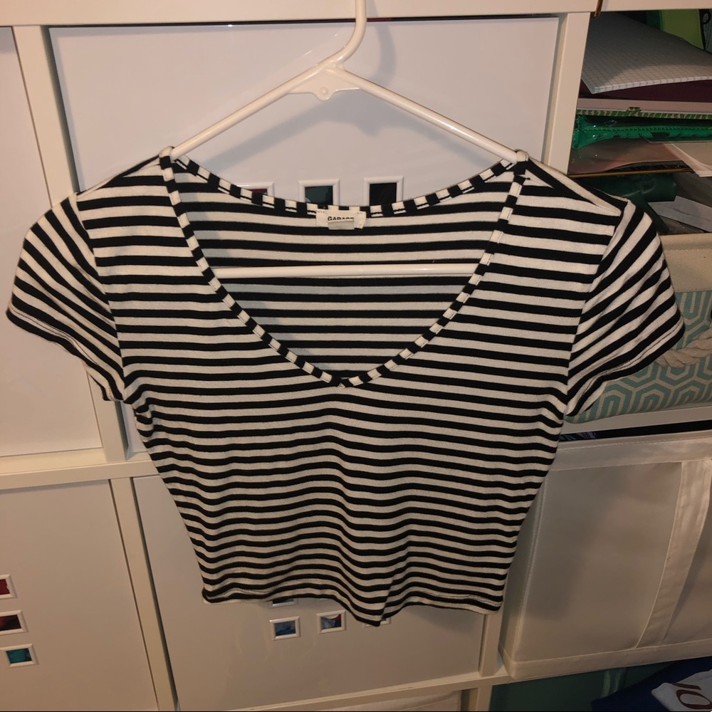 Striped garage crop top